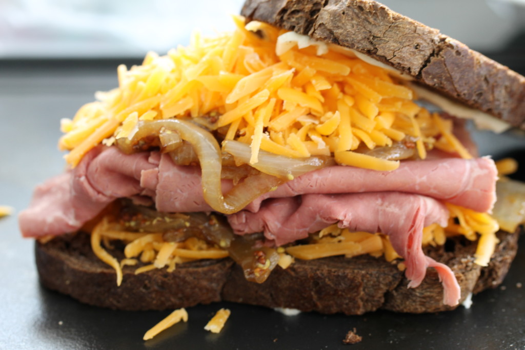 Corned Beef Grilled Cheese Sandwich With Guinness Caramelized Onions ...